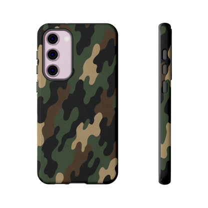 Camouflage tough phone case by Printify with rugged camo design, protective and durable for smartphones.