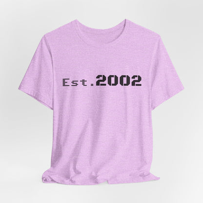 Vintage Est. 2002 T-Shirt by Printify featuring a classic design celebrating the year established.