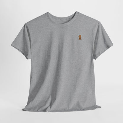 Brown kitten graphic T-shirt for cat lovers, featuring a cute feline design on a comfortable Printify T-shirt.