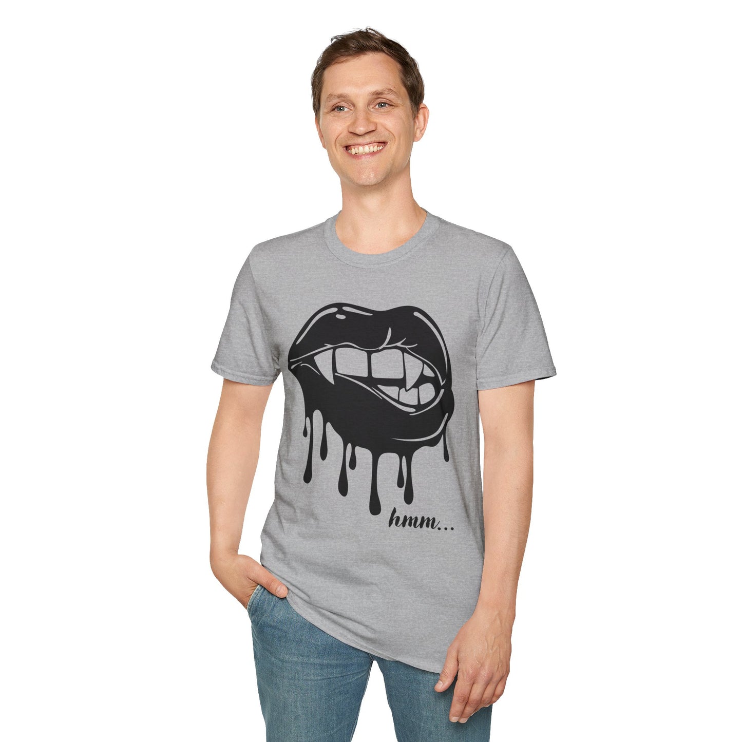 Edgy Graphic Unisex T-Shirt - Dripping Mouth Design, Cool Tee, Trendy Shirt, Hipster Top, Streetwear, Alternative Fashion, Holiday Gift