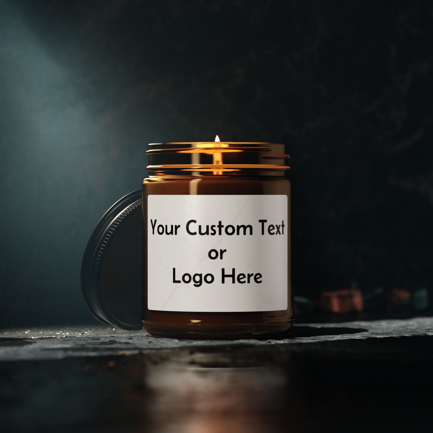 Custom Amber Soy Candle — Personalized Scented Jar (Multi-Size)