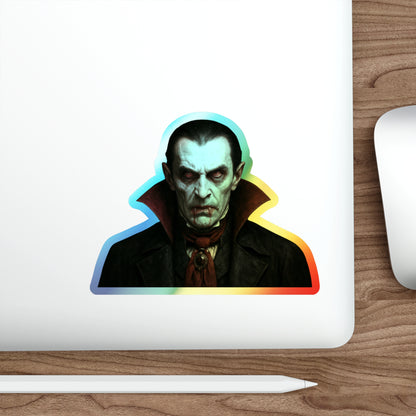 Holographic Dracula Stickers, Die-cut Stickers for Halloween, Skateboard Stickers, Vinyl Stickers, Cool Decorative Stickers