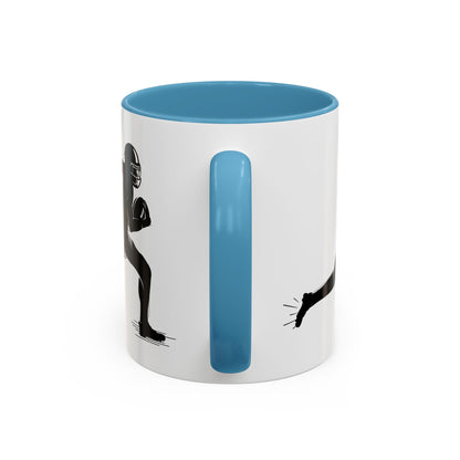 Football Player Themed Accent Coffee Mug, Sports Fan Gift, Unique Mug for Athletes, Coffee Lover, Game Day Essential - TRV
