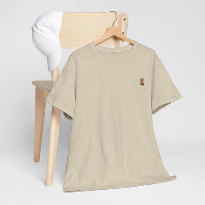 Brown kitten graphic T-shirt for cat lovers, featuring a cute cat design on a comfortable Printify T-shirt.