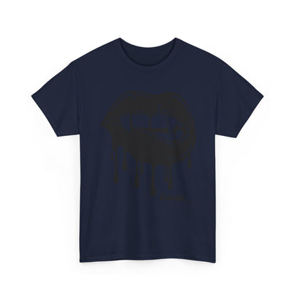 Edgy Graphic Tee - Dripping Lips Design - Unisex Heavy Cotton Tee