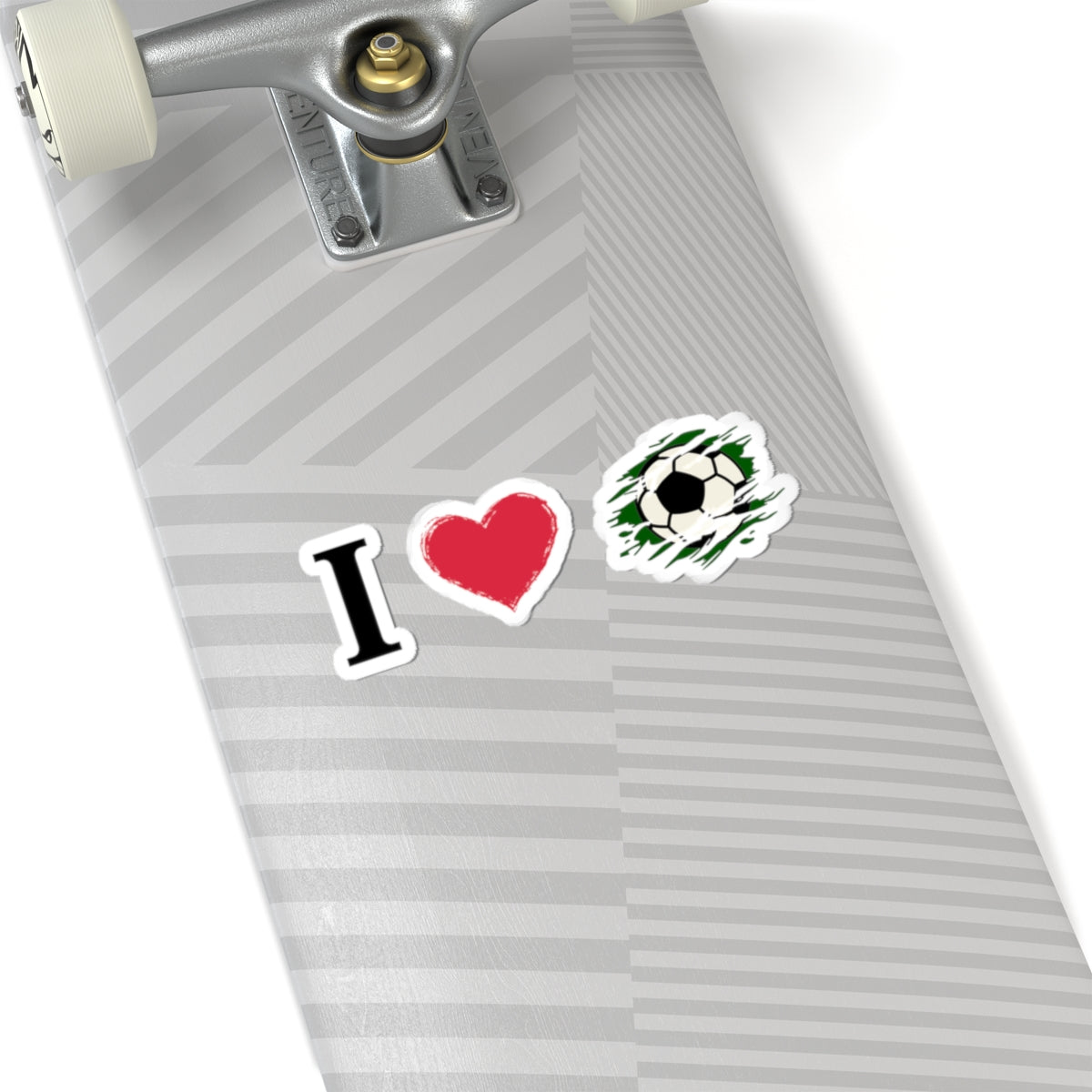 Soccer Kiss-Cut Stickers by Printify featuring football fan decals on paper, ideal for laptops, water bottles, and gear.