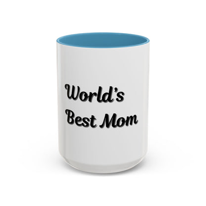 World's Best Mom Accent Coffee Mug - 11oz & 15oz - Perfect Gift for Mother's Day - TRV