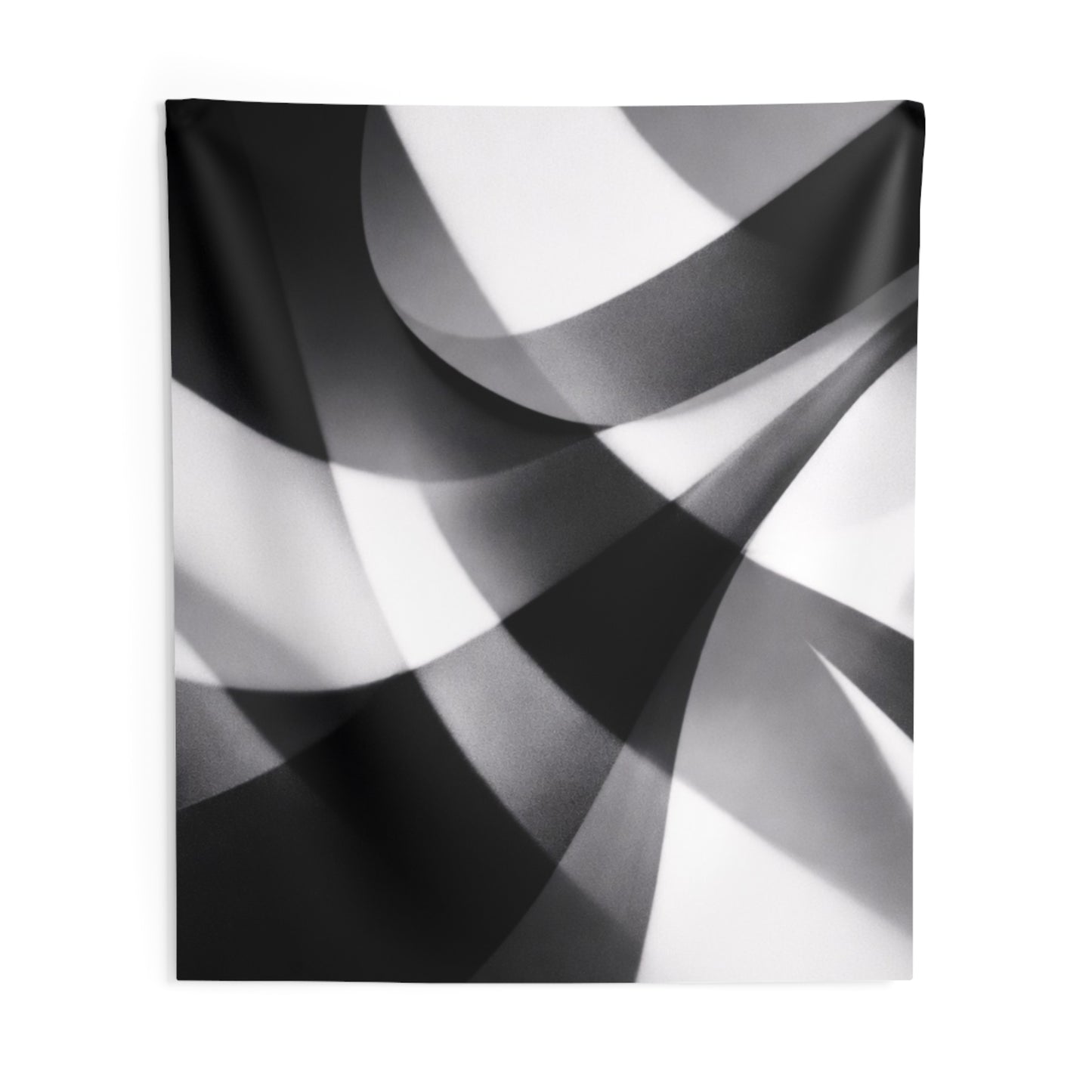 Monochrome Flow Wall Tapestry — Abstract Black & White Geometric Decor