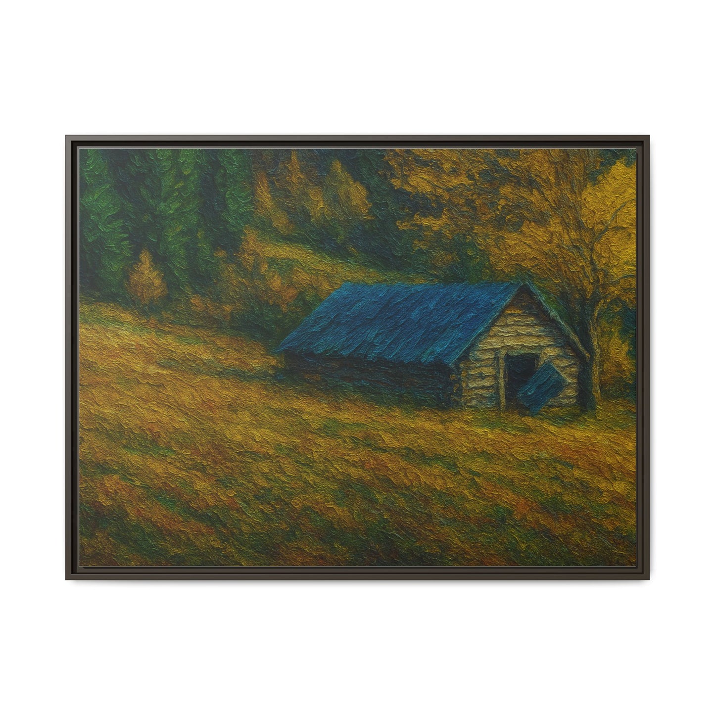 Framed Matte Canvas Print, Rustic Artwork, Farmhouse Decor, Nature Wall Art, Gift for Home, Autumn Decor, Landscape Painting
