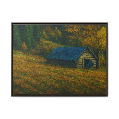 Framed Matte Canvas Print, Rustic Artwork, Farmhouse Decor, Nature Wall Art, Gift for Home, Autumn Decor, Landscape Painting
