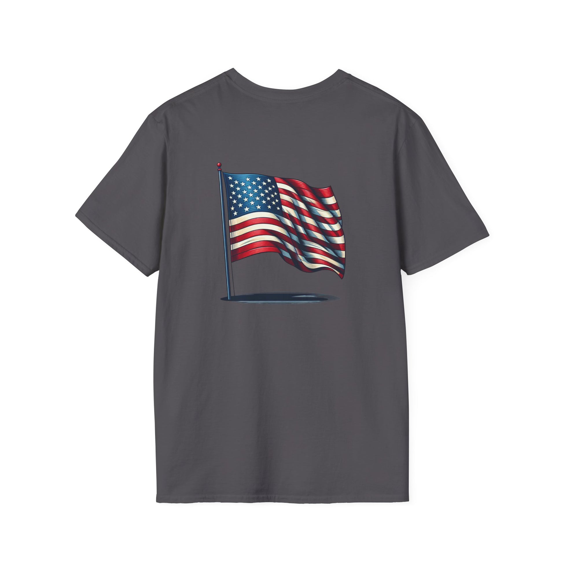 Patriotic Unisex Softstyle T-Shirt, American Flag Tee, USA Pride Shirt, Perfect for Independence Day, Casual Wear - TRV