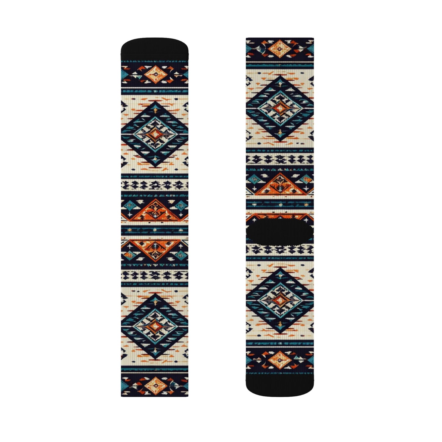 Southwestern Aztec Pattern Socks | Tribal Geometric Sublimation Socks