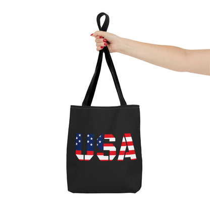 Patriotic USA Print Tote Bag, Reusable Shopping Bag, 4th of July Gift, Summer Carryall, American Flag Style - TRV