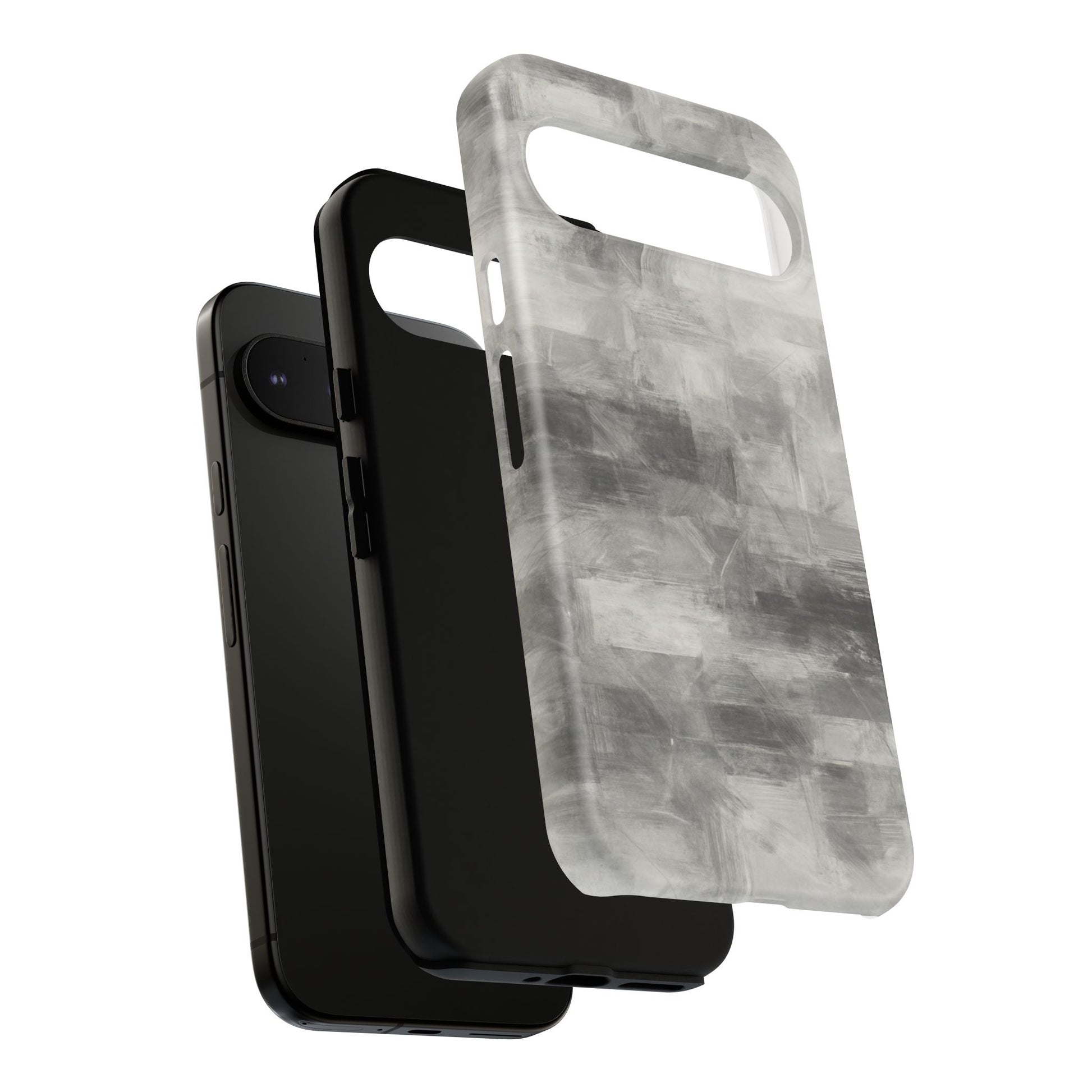 Abstract gray grid phone case for iPhone, durable protective cover with a modern design by Printify.