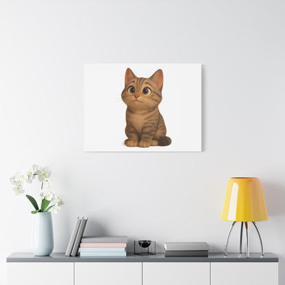 Adorable Cat Canvas Art, Cute Cat Wall Decor, Pet Lover Gift, Nursery Wall Art, Animal Print, Modern Home Decor - TRV