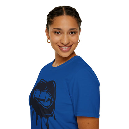 Edgy Graphic Unisex T-Shirt - Dripping Mouth Design, Cool Tee, Trendy Shirt, Hipster Top, Streetwear, Alternative Fashion, Holiday Gift