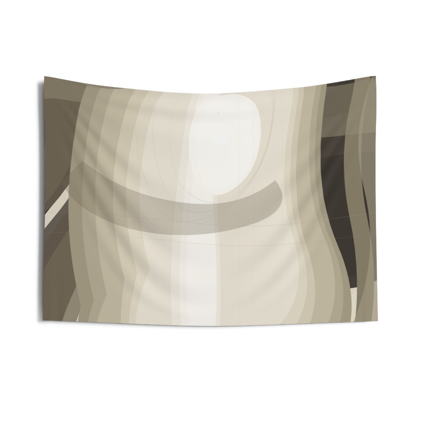Abstract Neutral Tapestry — Beige Organic Shape Wall Art