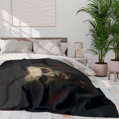 Spooky Vampire Arctic Fleece Blanket | Cozy Halloween Decor, Gothic Home Accent, Warm Throw for Movie Nights, Vampiric Gifts