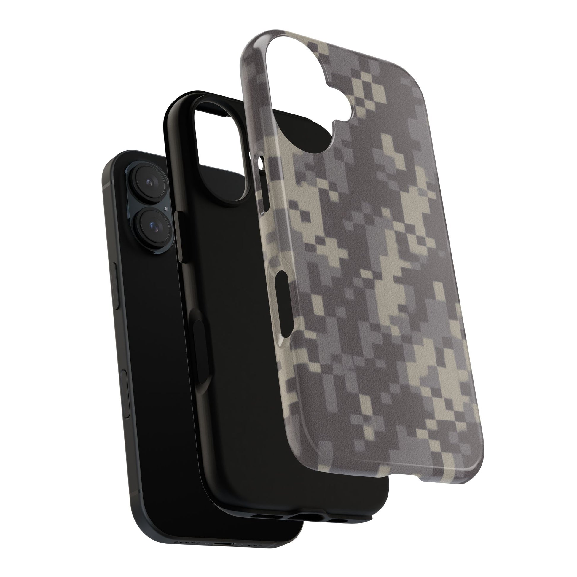 Digital camo print tough phone case by Printify, rugged protective cover for smartphones with rugged camouflage design.