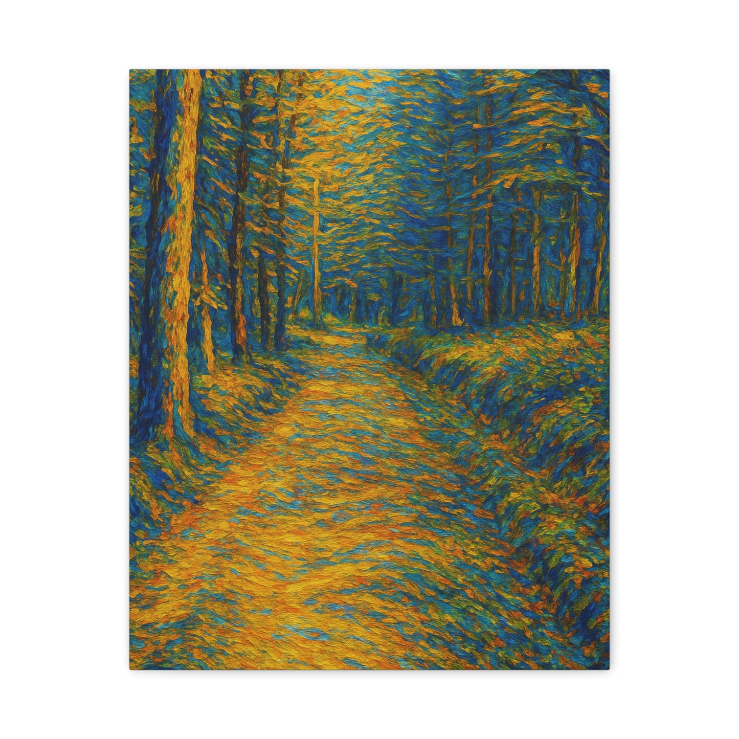 Van Gogh Style Forest Canvas Art | Nature Wall Decor, Home Office Accent, Gift for Nature Lovers, Gallery Wrapped, Living Room Wall Art - TRV