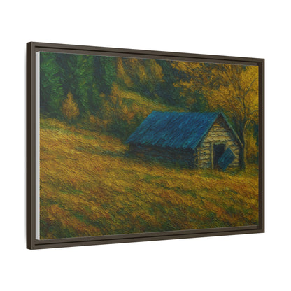 Framed Matte Canvas Print, Rustic Artwork, Farmhouse Decor, Nature Wall Art, Gift for Home, Autumn Decor, Landscape Painting