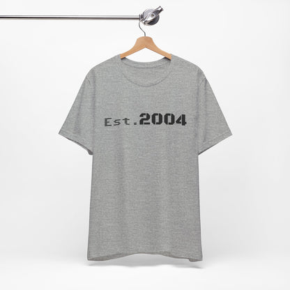 Minimal vintage Est. 2004 T-Shirt by Printify featuring a classic birth year design on comfortable cotton fabric.