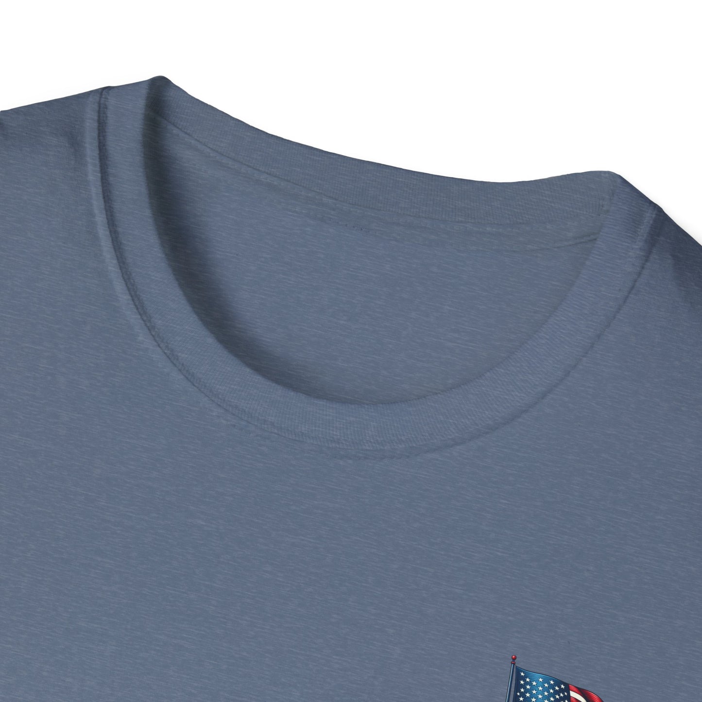 Patriotic Unisex Softstyle T-Shirt, American Flag Tee, USA Pride Shirt, Perfect for Independence Day, Casual Wear - TRV