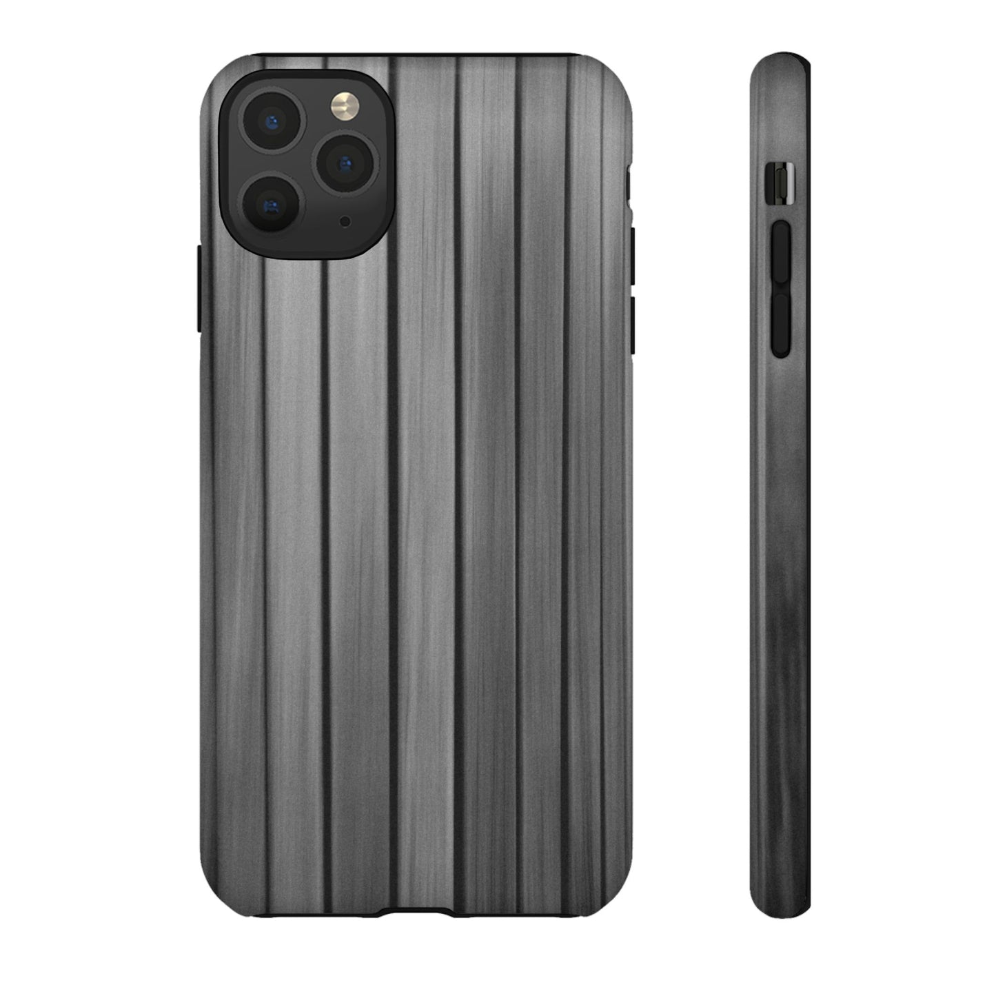 Ribbed metal texture phone case for iPhone by Printify, featuring tough protective design and modern metal-inspired pattern.