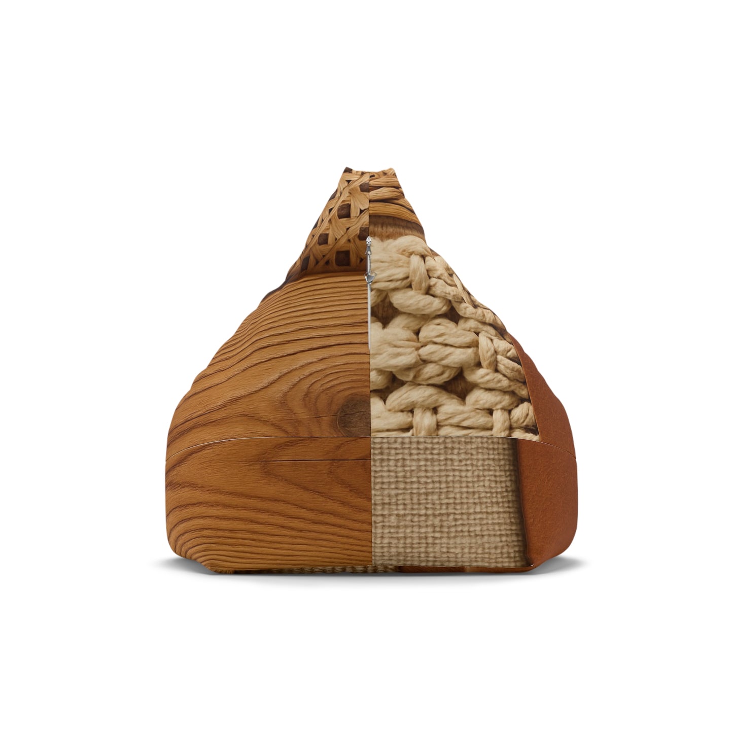 Woven Patchwork Texture Bean Bag Chair Cover | Rustic Boho Home Decor