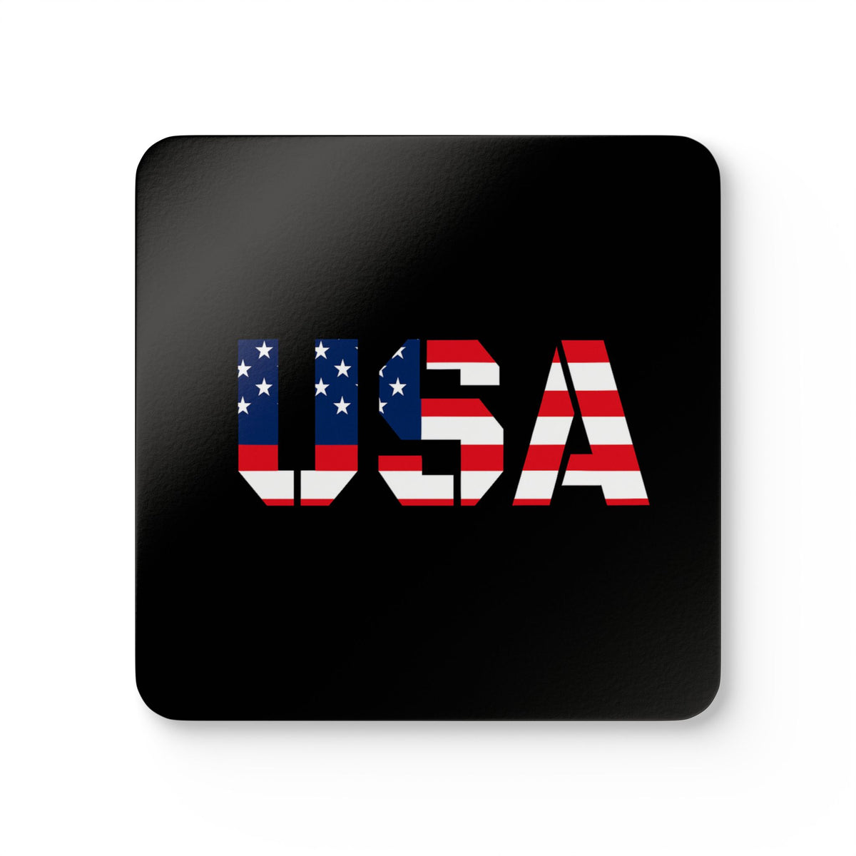 USA flag corkwood coaster set featuring patriotic designs for 4th of July and everyday use, perfect for protecting surfaces.
