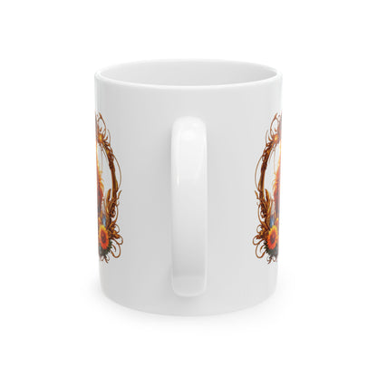 Leo Zodiac Sign Illustration Mug | Ceramic Coffee Cup