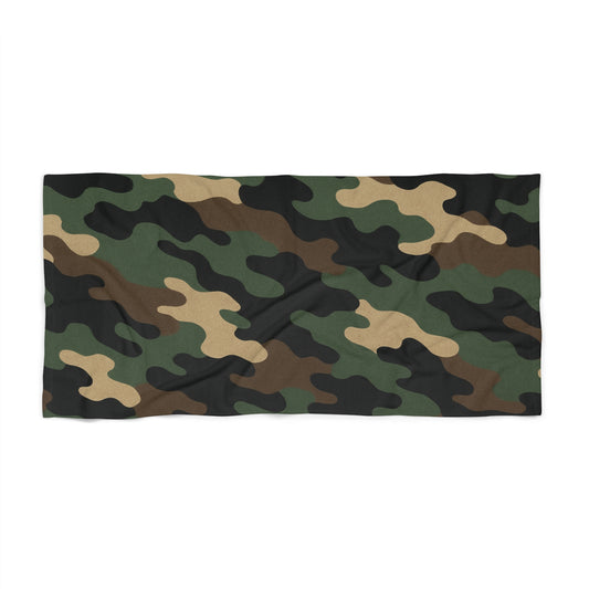 Camouflage Beach Towel, Summer Essentials, Poolside Accessory, Military Theme Towel, Outdoor Fun, Gift for Beach Lovers - TRV