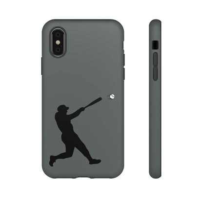 Printify baseball batter phone case, tough protective smartphone cover featuring a baseball player design for fans.