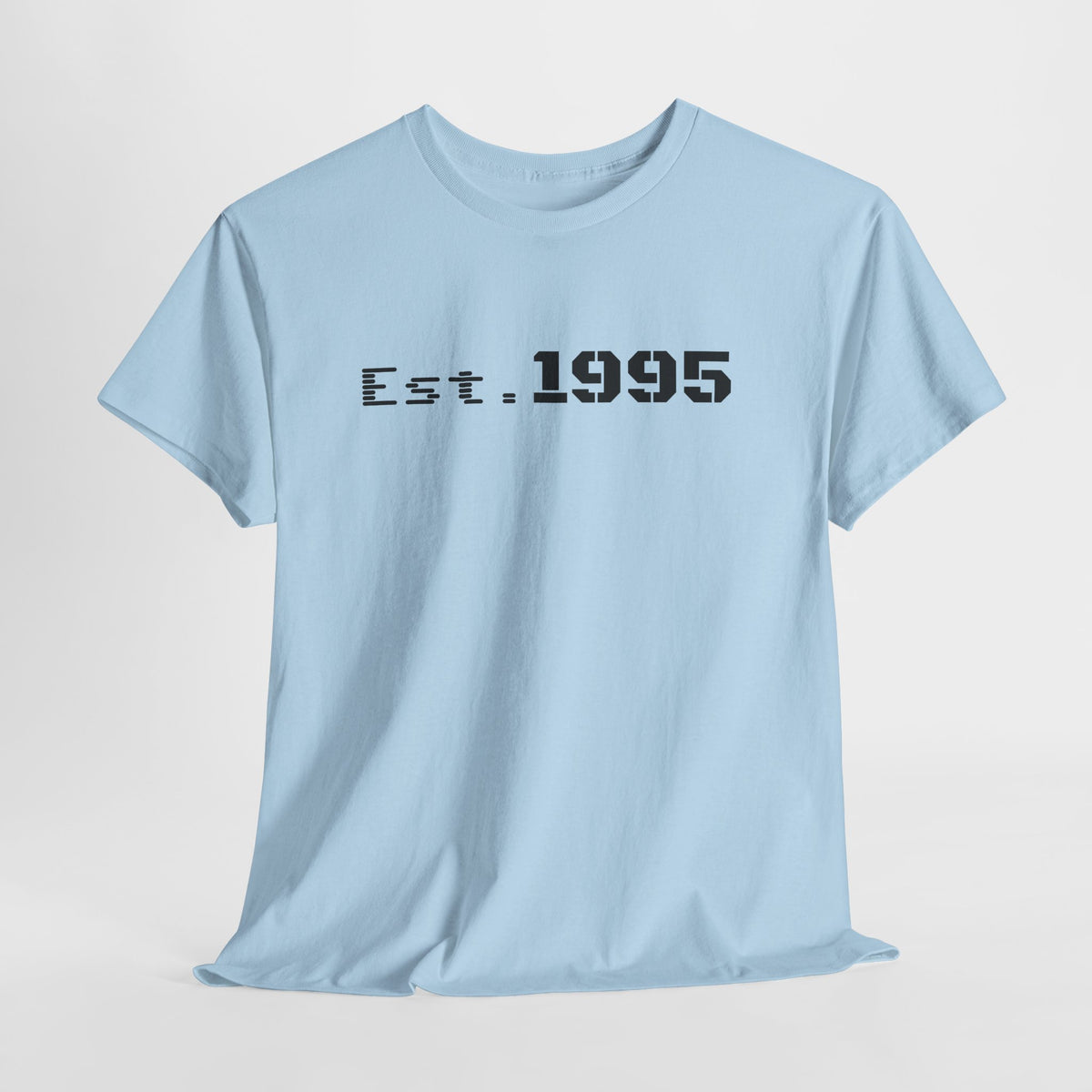 Vintage minimalist Est. 1995 T-shirt by Printify featuring a simple design celebrating a 1995 birthday.