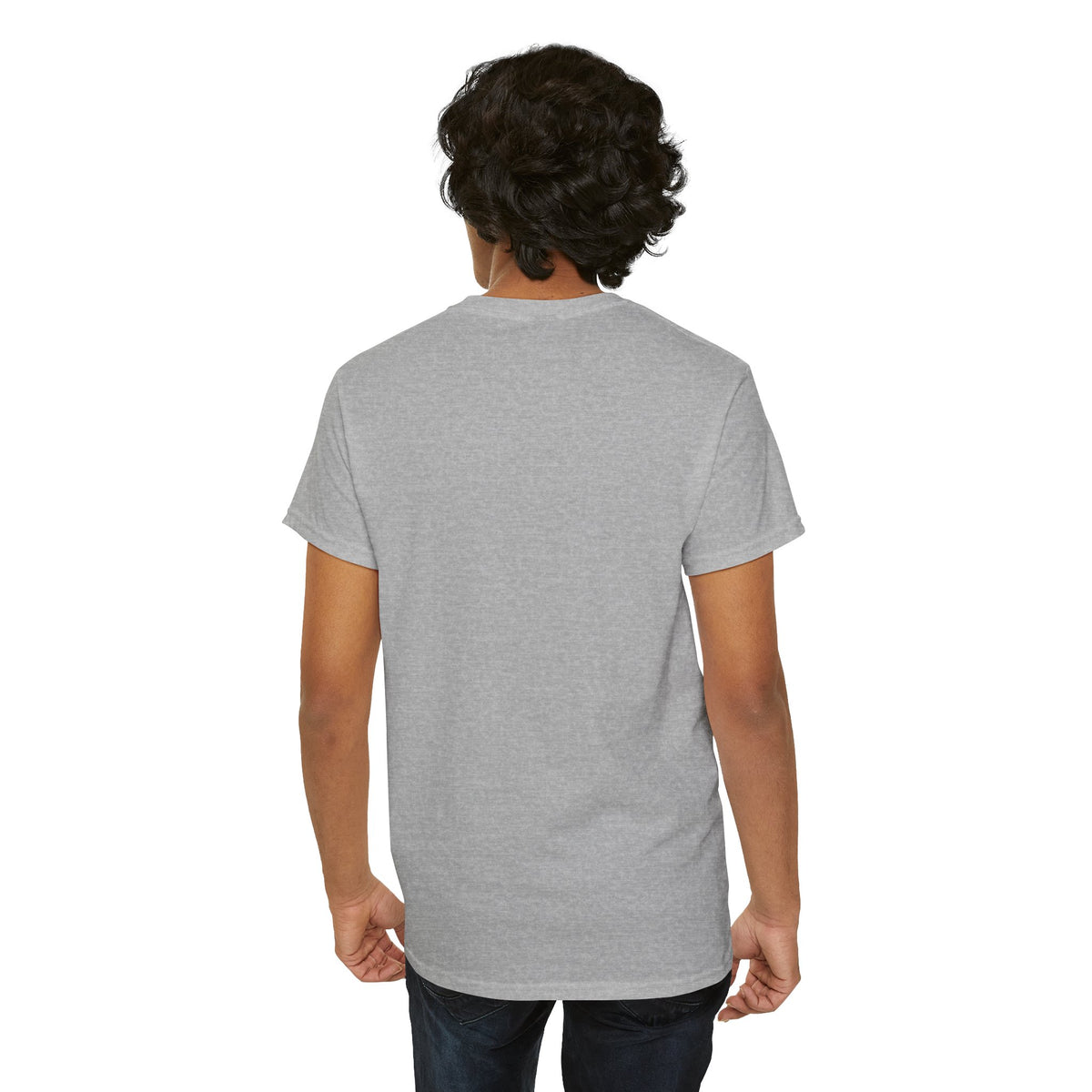 Graphic T-shirt by Printify featuring dripping lips with a 'hmm...' bite design in bold black and white print.