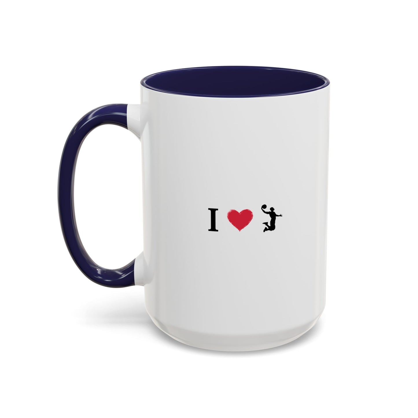 I Love Basketball Coffee Ceramic Mug, Cute Coffee Lover Gift, Personalized Mug for Fun, Black Accent Mug for Birthdays, Holidays, Office - TRV