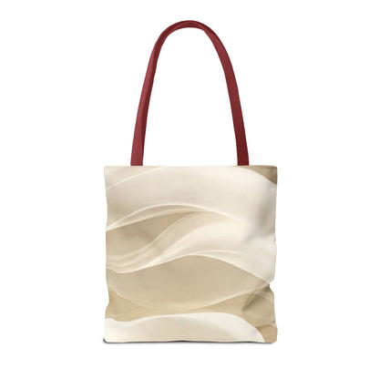 Cream Abstract Waves Tote Bag | Neutral Swirl Pattern