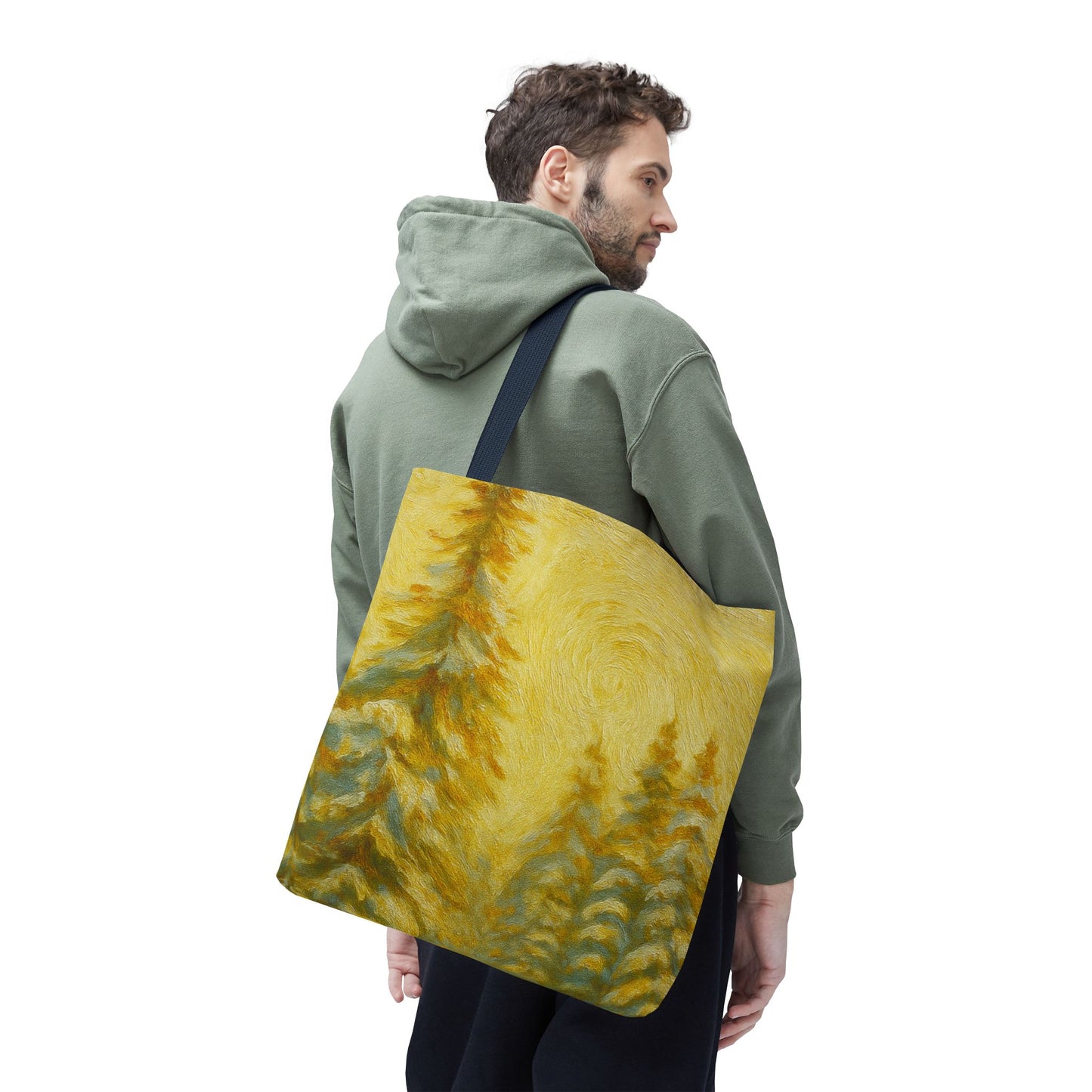 Eco-friendly canvas tote bag with abstract artistic design, ideal for beach and casual outings, by Printify.