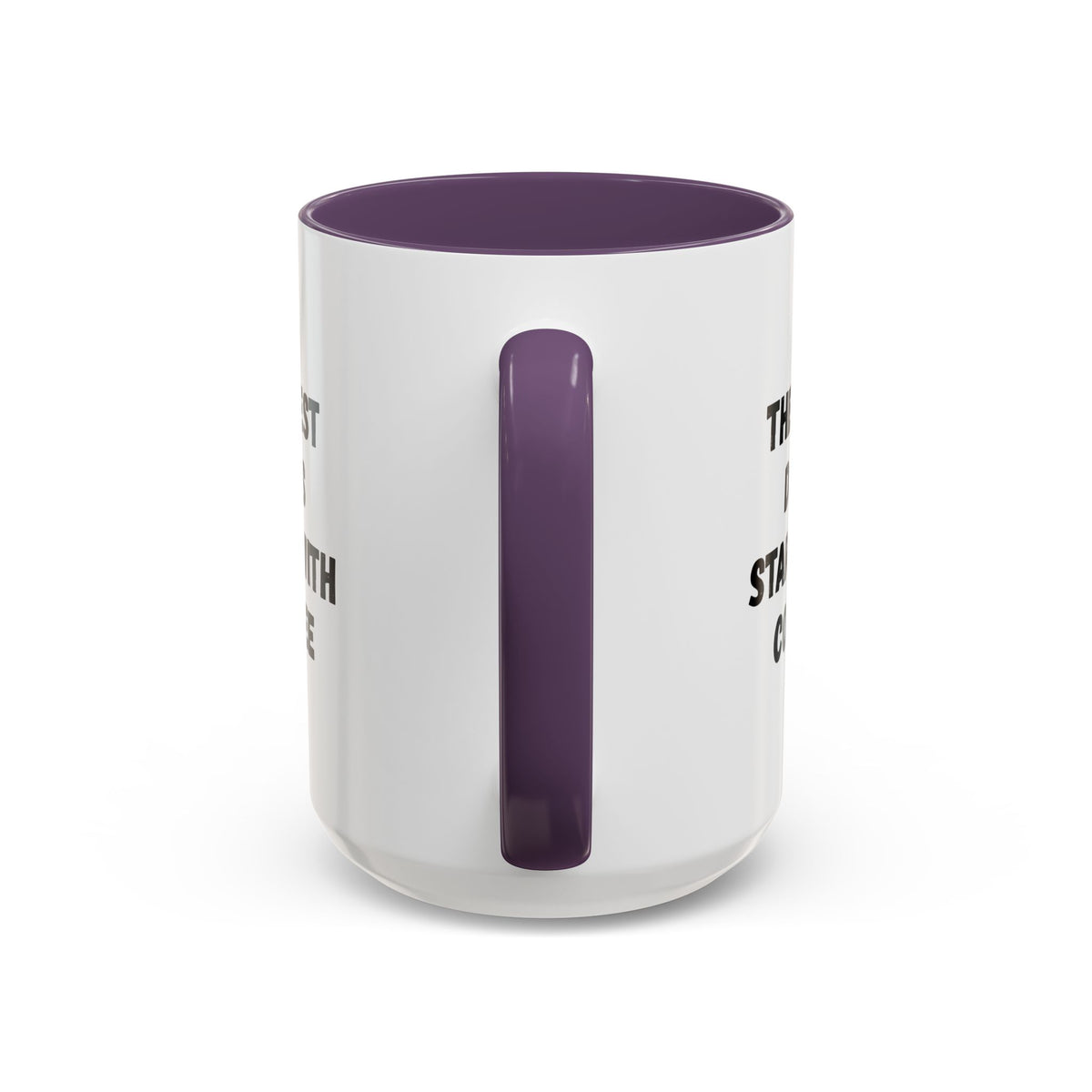 Ceramic coffee mug with "The Best Days Start With Coffee" text, 11oz, black handle and white body, from Printify.
