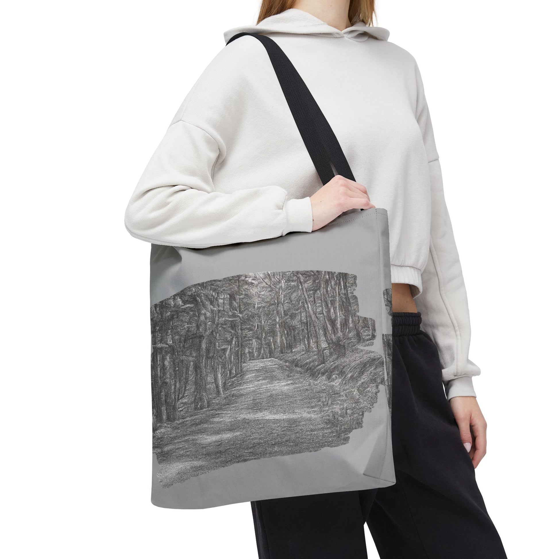 Scenic Path Tote Bag, Reversible Tote, Eco-Friendly Shopper, Outdoor Adventure Bag, Gift for Nature Lovers, Stylish Carryall - TRV