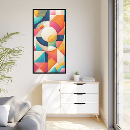 Colorful Geometric Abstract Art Matte Canvas Framed