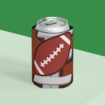 Football Can Cooler for Game Day, Beverage Insulator for Tailgating, Outdoor Parties, Sports Gifts for Fans, Reusable Drink Holder