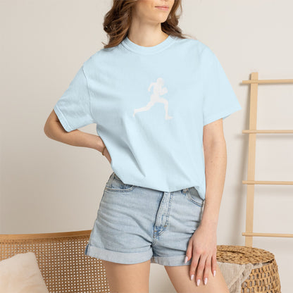 Sporty Unisex Garment-Dyed T-Shirt with Football Player Graphic, Activewear, Casual Wear, Gift for Runners, Fitness Apparel, Everyday Style