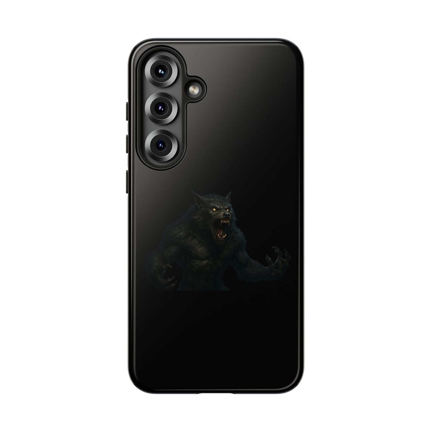 Werewolf phone case with dark monster graphic, tough protective design for smartphones, by Printify.