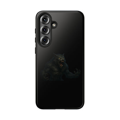 Werewolf phone case with dark monster graphic, tough protective design for smartphones, by Printify.