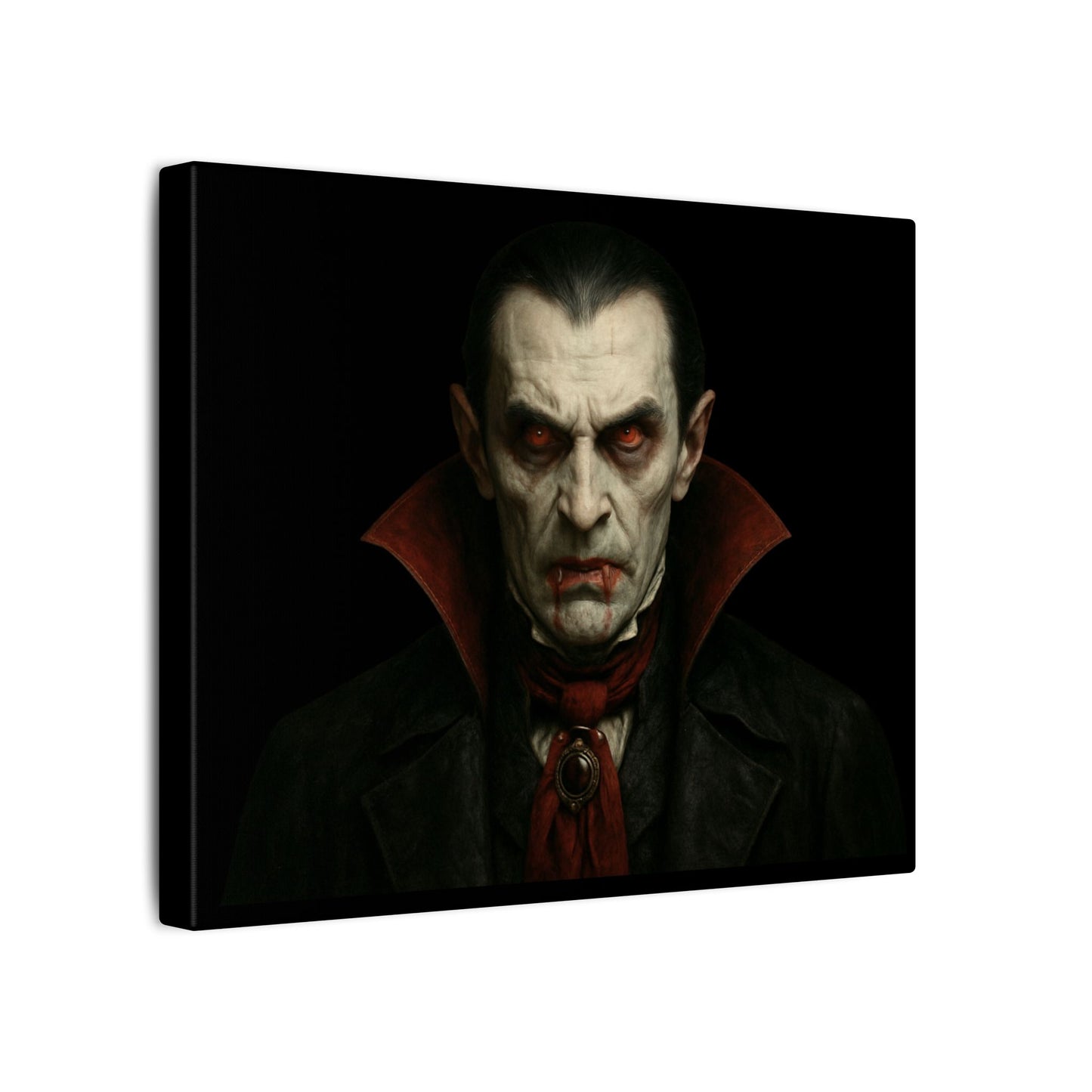 Gothic Vampire Canvas Wall Art, Spooky Decor, Halloween Home Accent, Creepy Art Piece, Horror Themed Gift