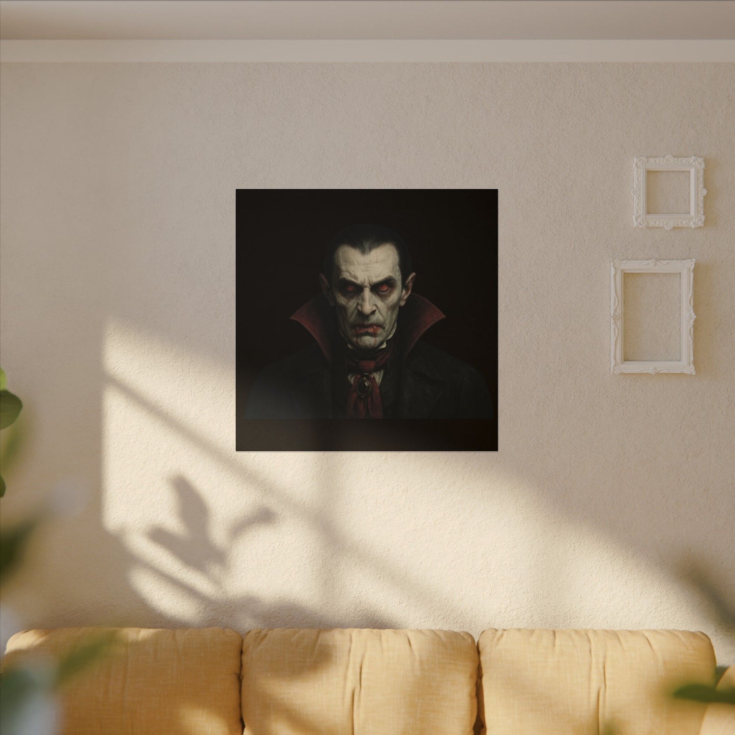 Gothic Vampire Canvas Wall Art, Spooky Decor, Halloween Home Accent, Creepy Art Piece, Horror Themed Gift