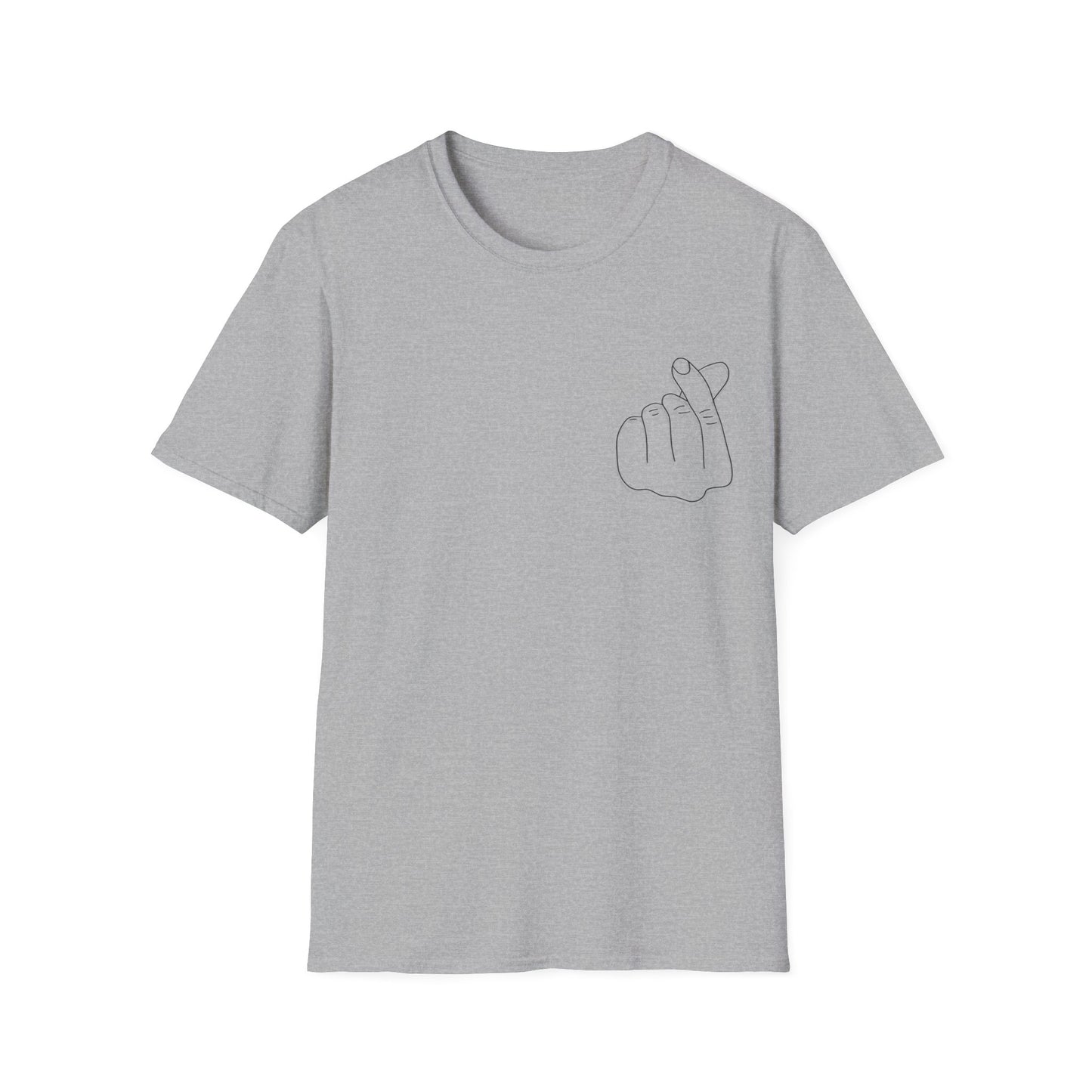 Trendy Unisex Softstyle T-Shirt with Love Hand Gesture Design