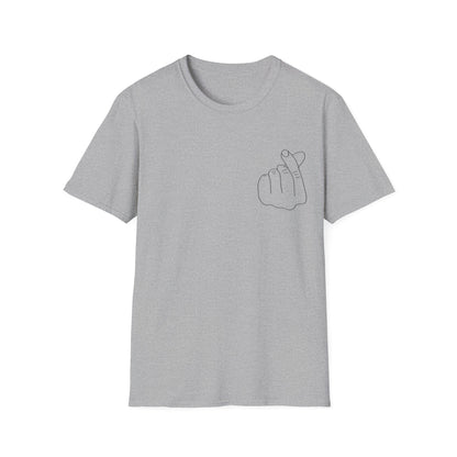 Trendy Unisex Softstyle T-Shirt with Love Hand Gesture Design