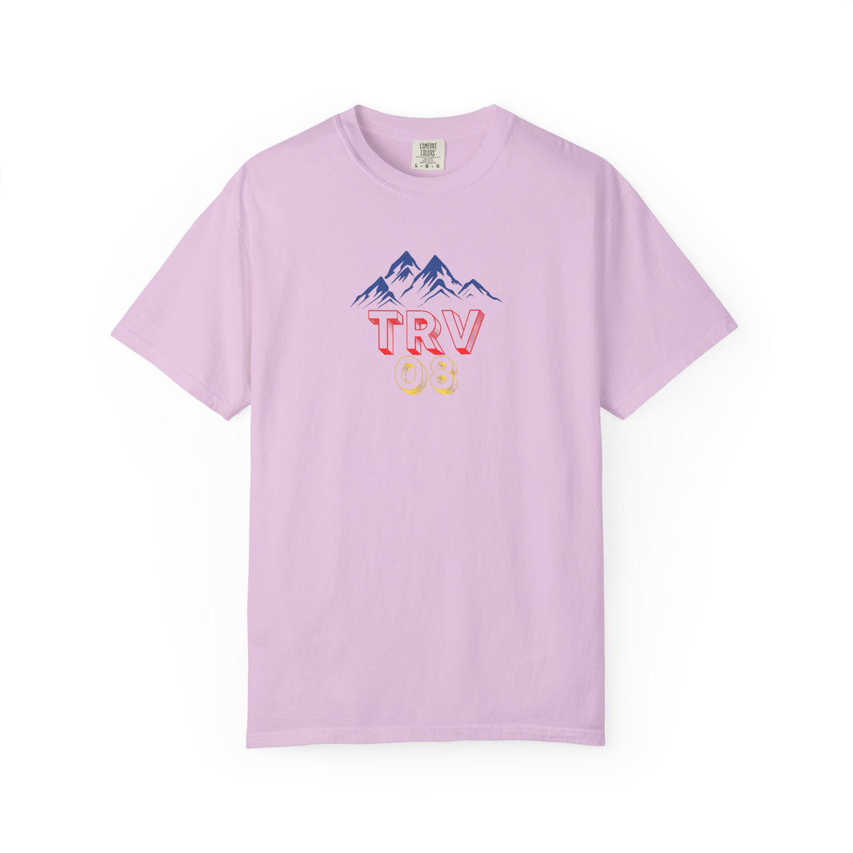 Unisex Printify TRV08 Logo T-Shirt in garment-dyed fabric, showcasing a casual, comfortable fit with a printed logo design.